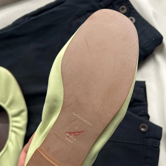REFORMATION GREEN BUFFY RUCHED BELLET FLAT ✨🩰 - Picture 6 of 6